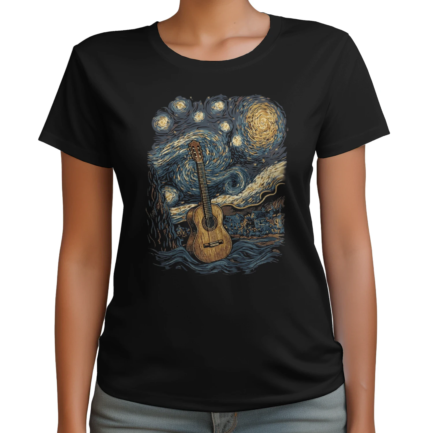 Acoustic Guitar Starry Night Van Gogh