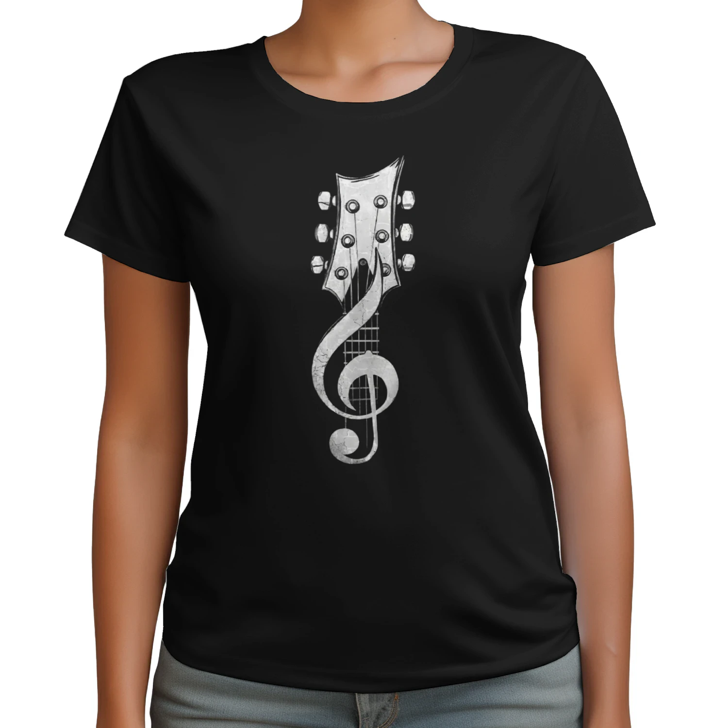 Guitar Guitar Headstock Treble Clef T-Shirt