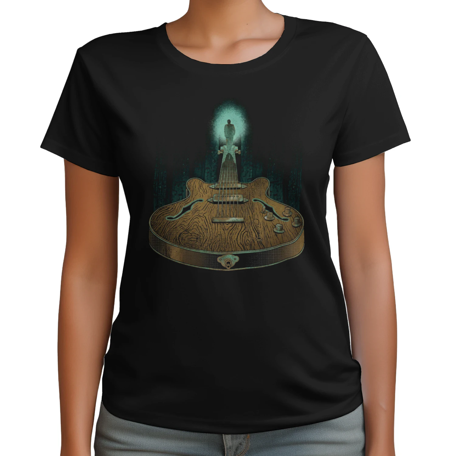 Guitar Vintage Surreal Guitar Graphic Tee - Retro Music Lover T-Shirt