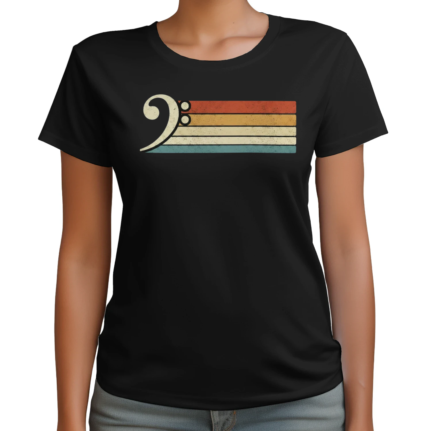 Classic Bass Guitar Player Stripe T-Shirt