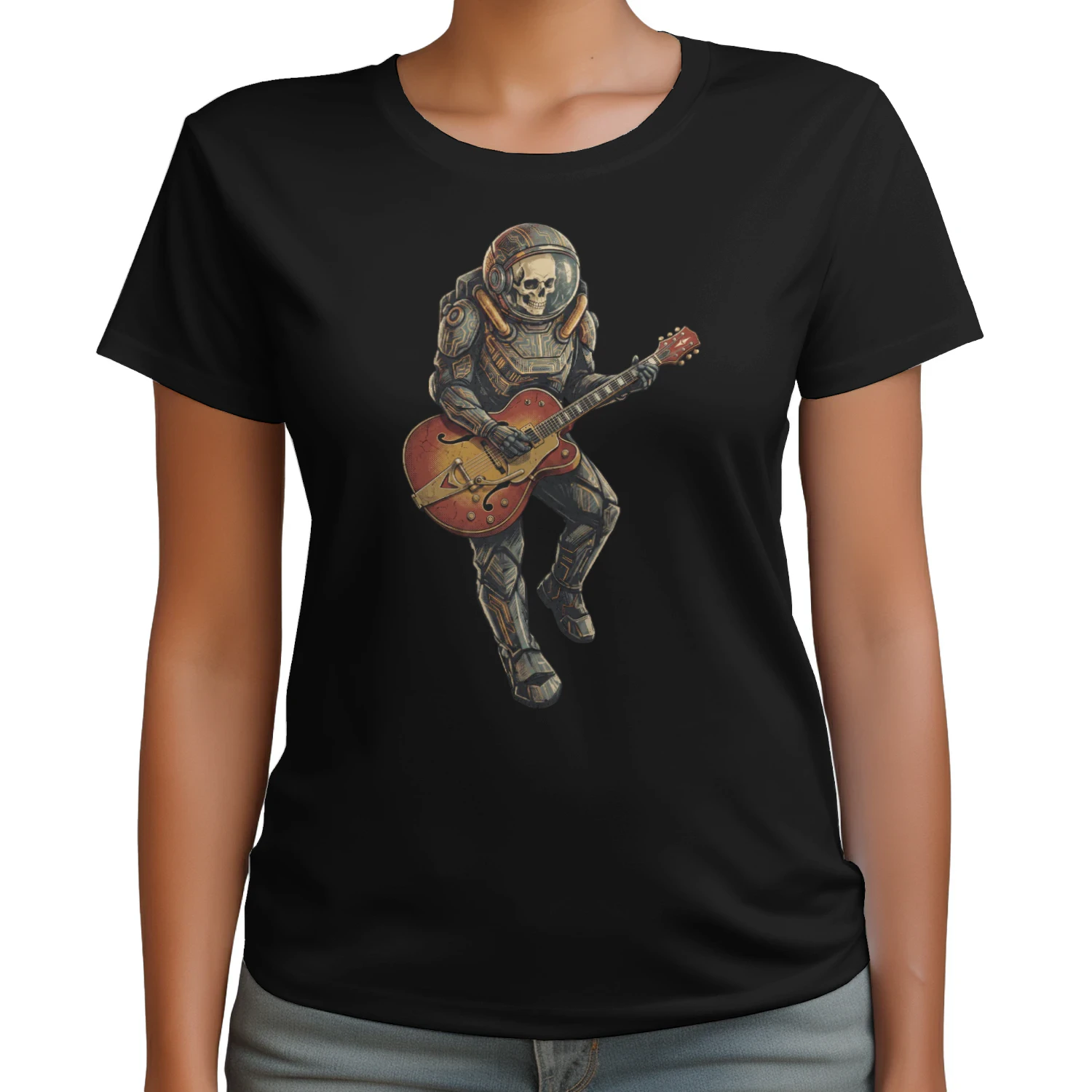 Astronaut Skull Hollowbody Guitar Art