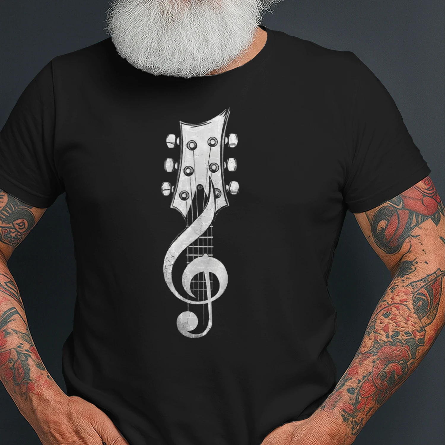 Guitar Guitar Headstock Treble Clef T-Shirt