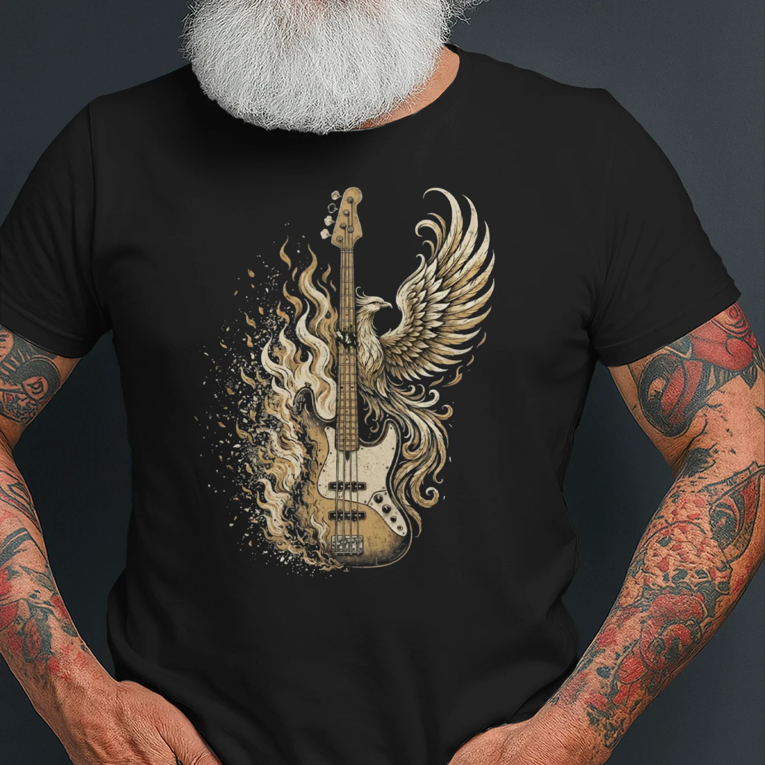 Phoenix Fire Bass Guitar Tee