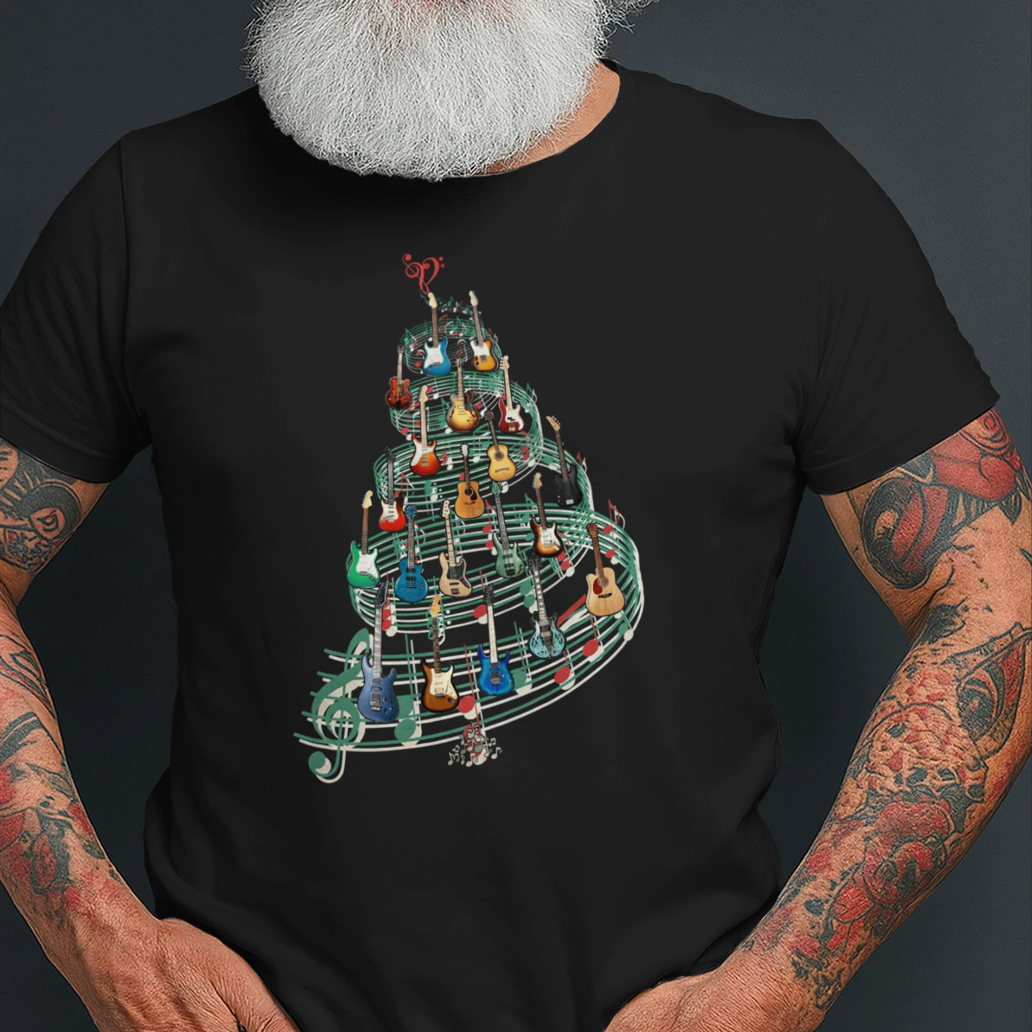 Christmas Guitar Notes Tree