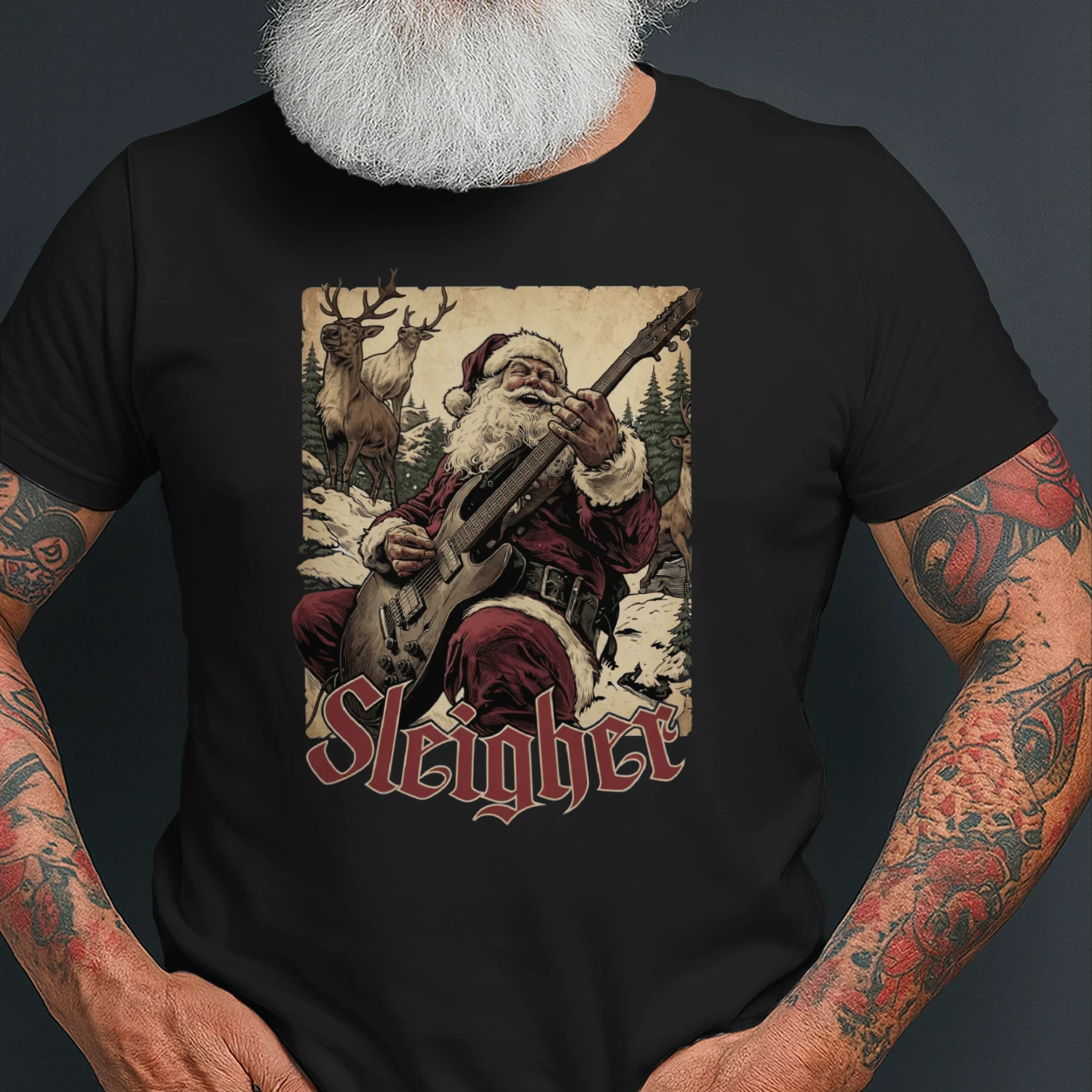 Christmas Guitar Sleigher Reindeer