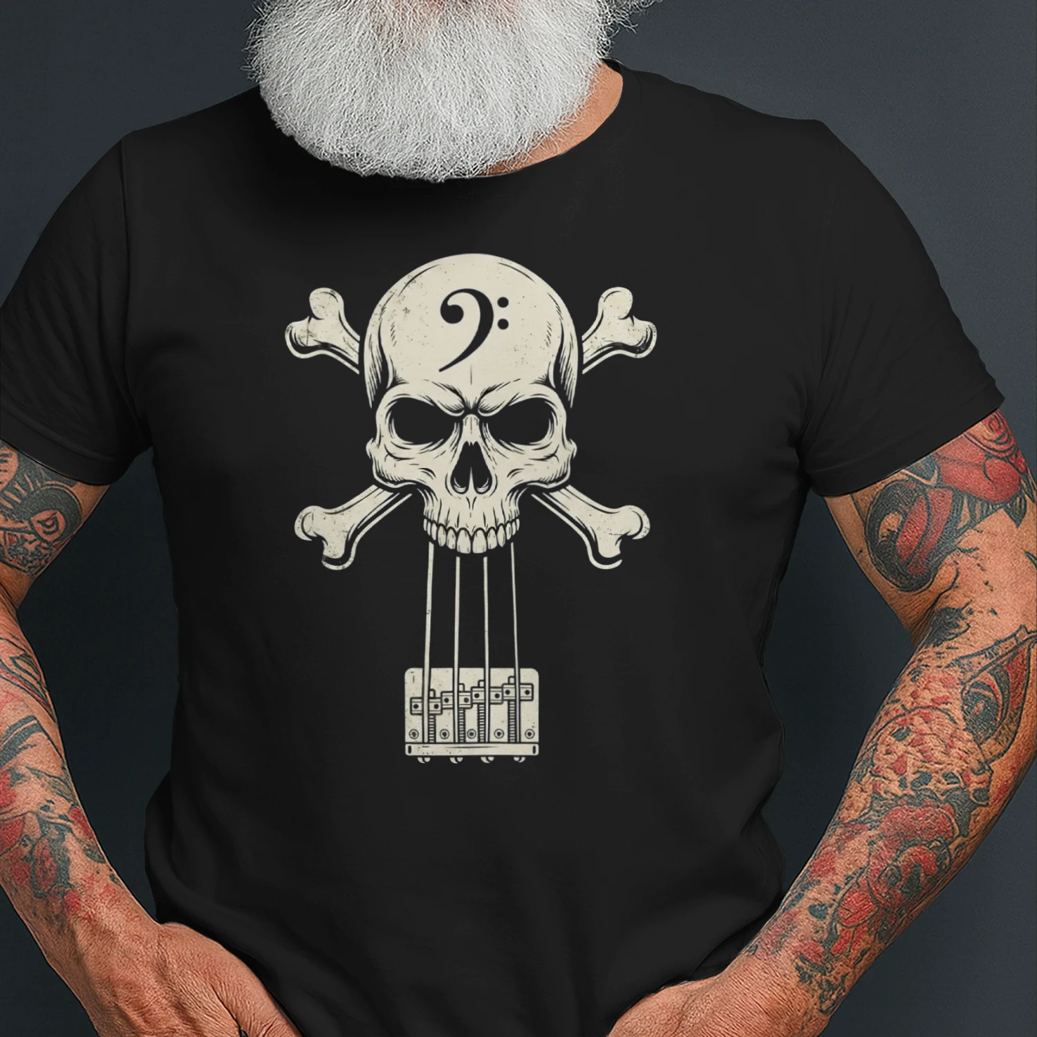 Skull Bass Clef Graphic Tee