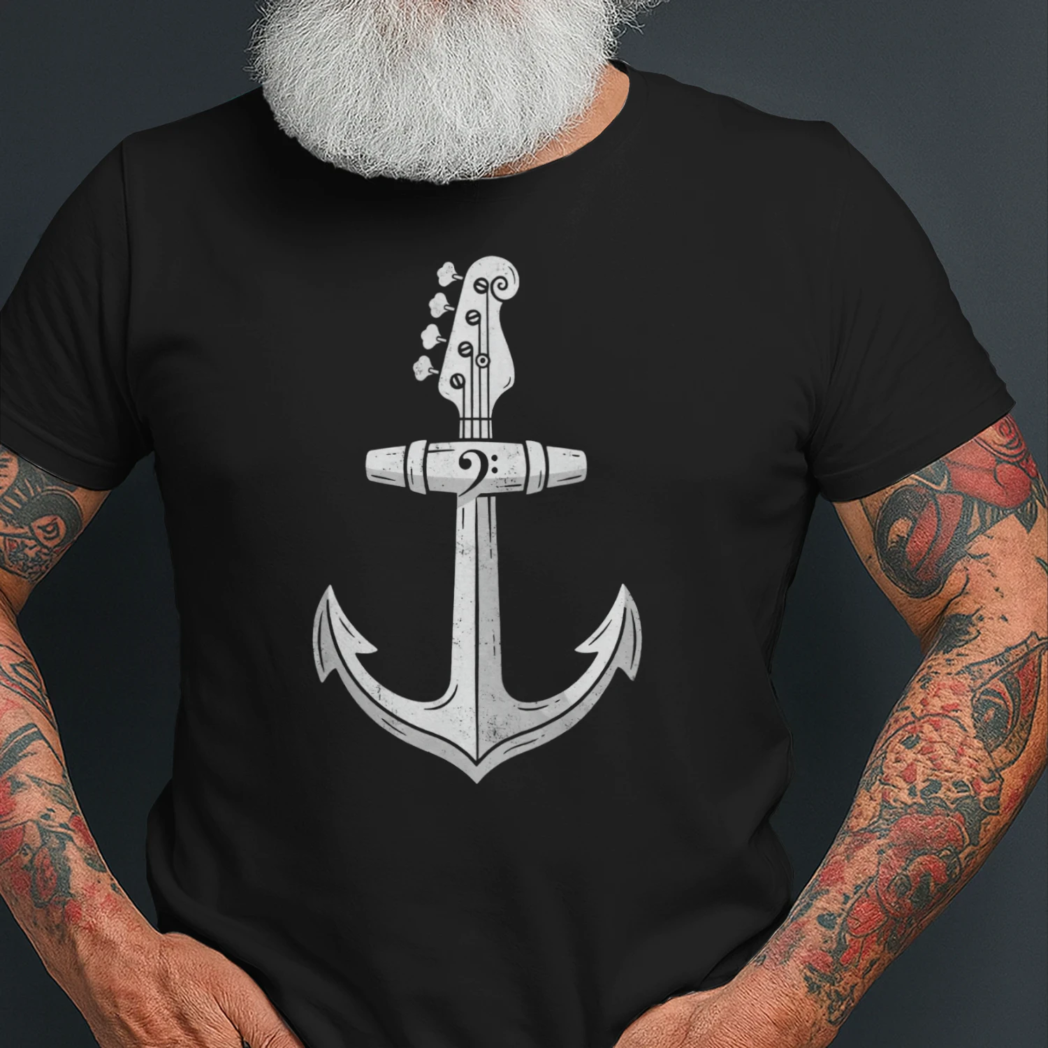 Nautical Anchor Bass Guitar Tee