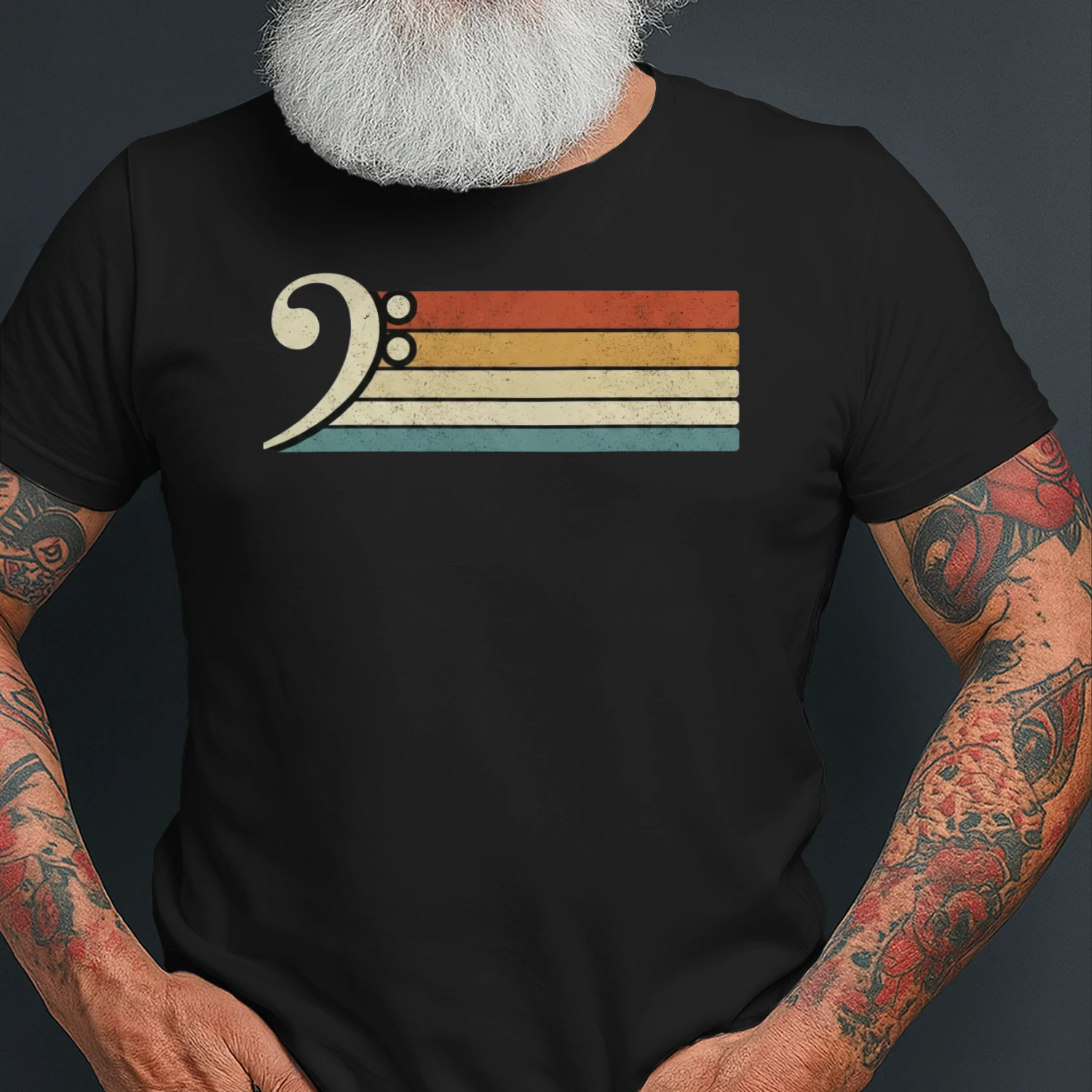 Classic Bass Guitar Player Stripe T-Shirt