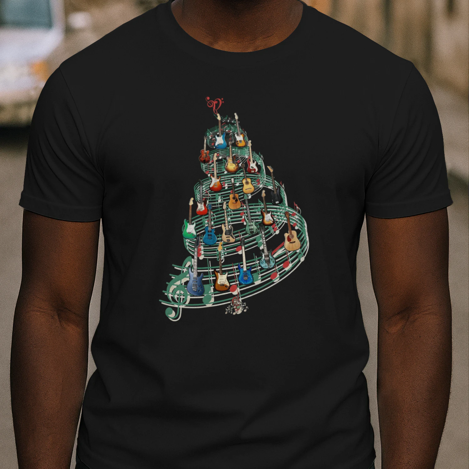 Christmas Guitar Notes Tree