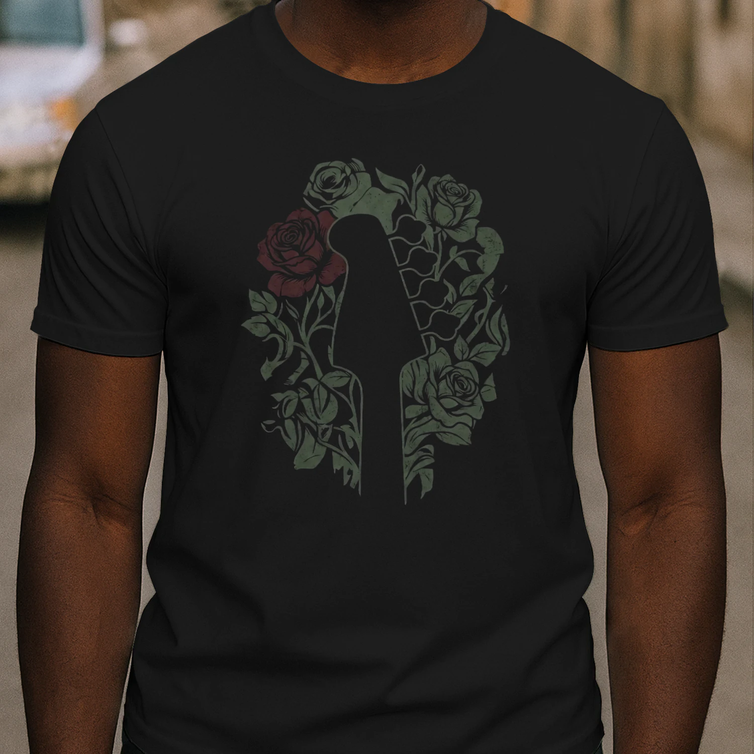 Rose Bass Player Art T-Shirt