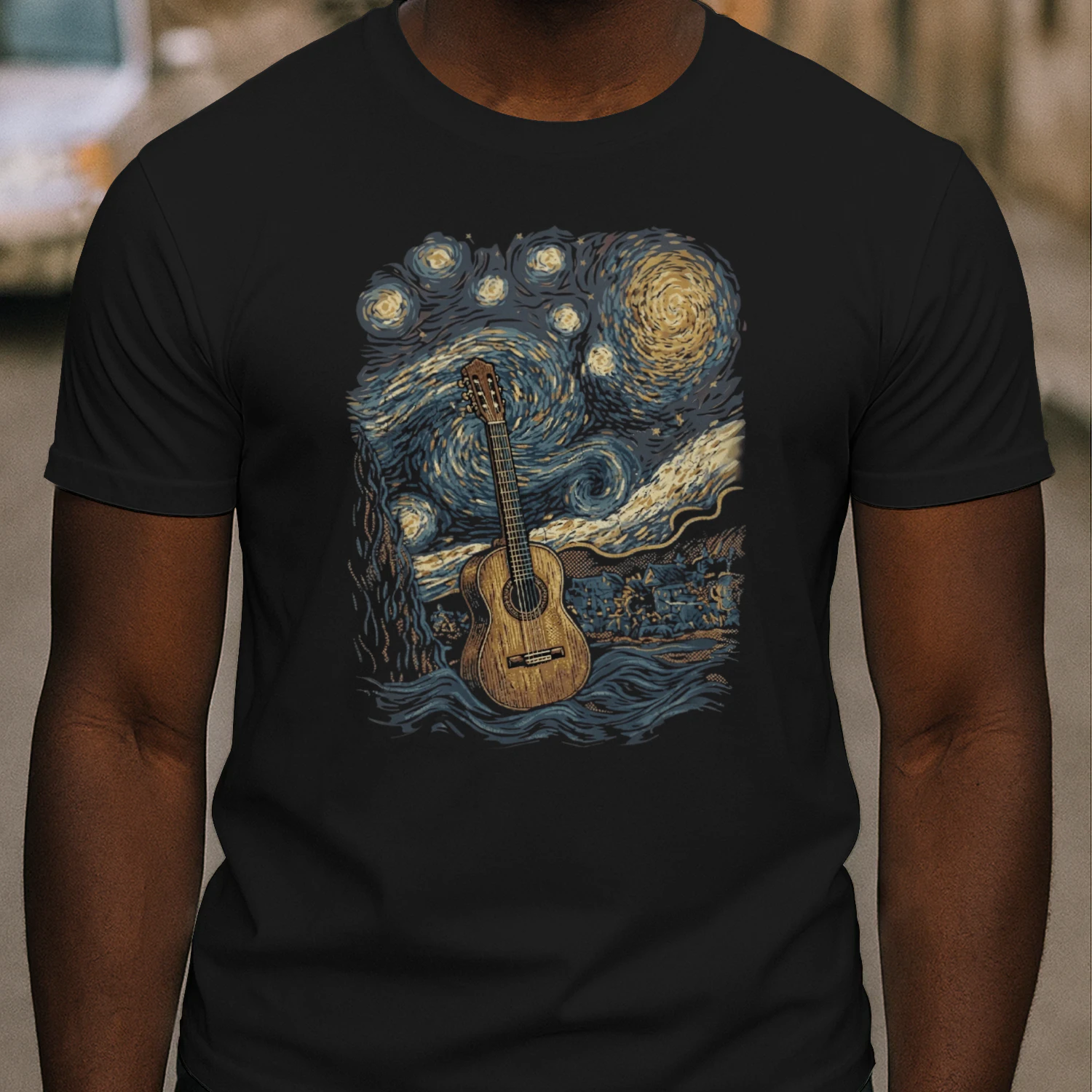 Acoustic Guitar Starry Night Van Gogh