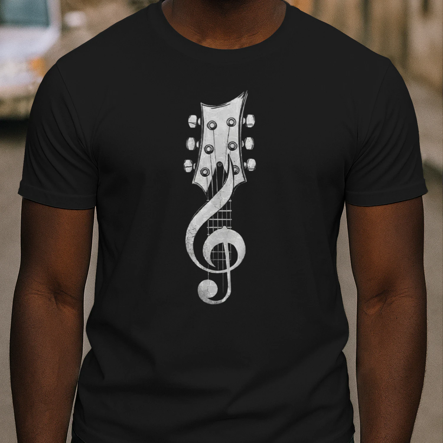 Guitar Guitar Headstock Treble Clef T-Shirt