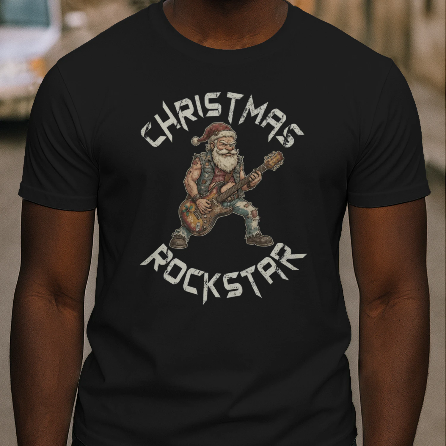 Christmas Guitar Rockstar Santa