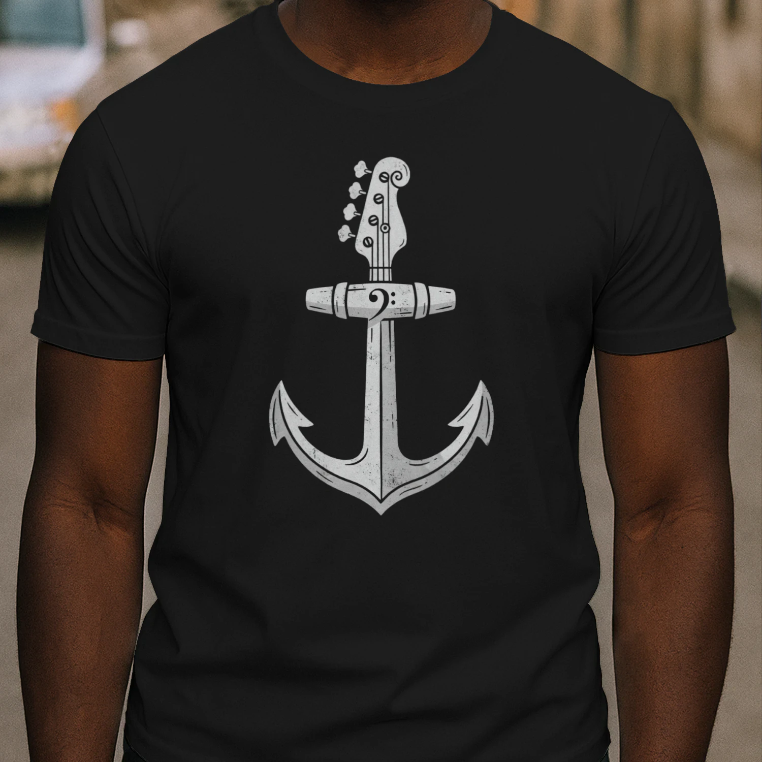 Nautical Anchor Bass Guitar Tee