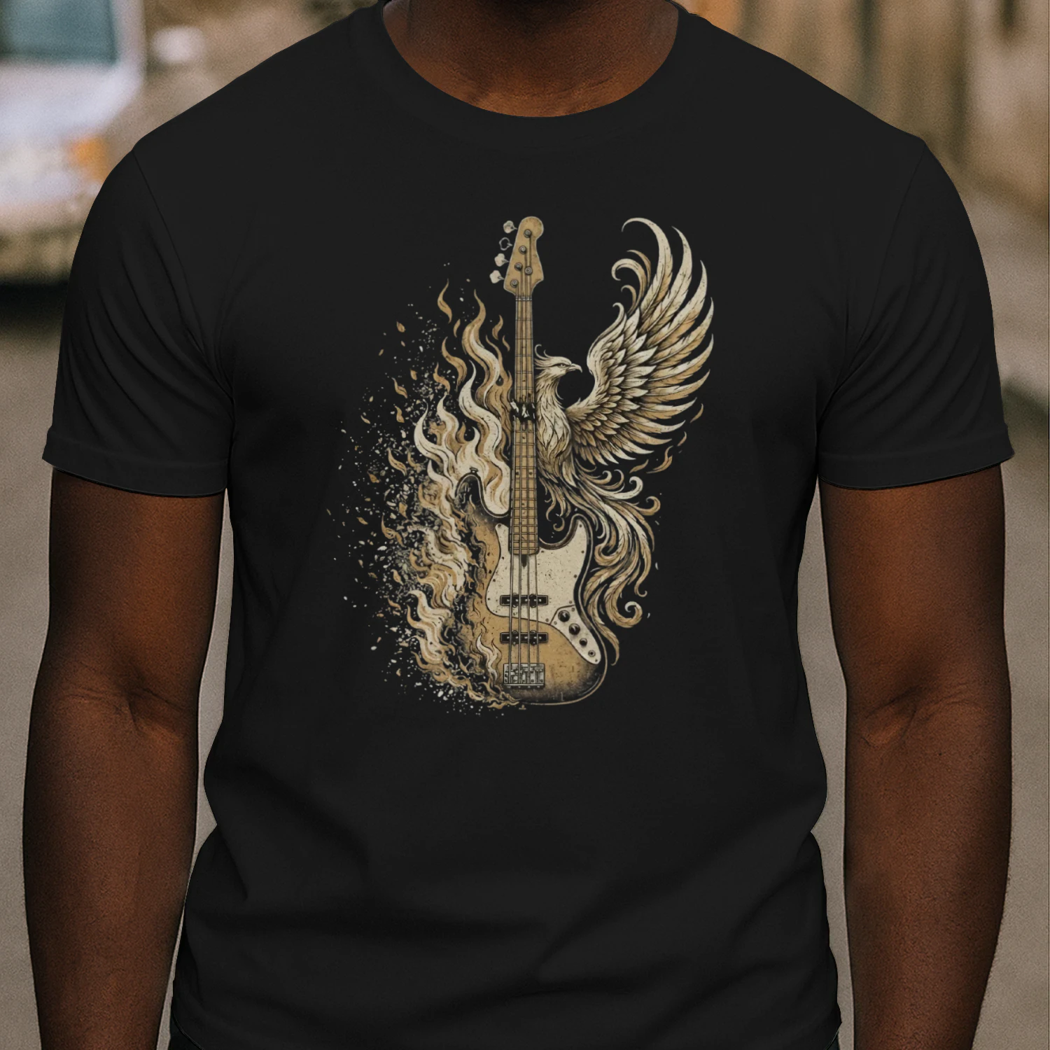 Phoenix Fire Bass Guitar Tee