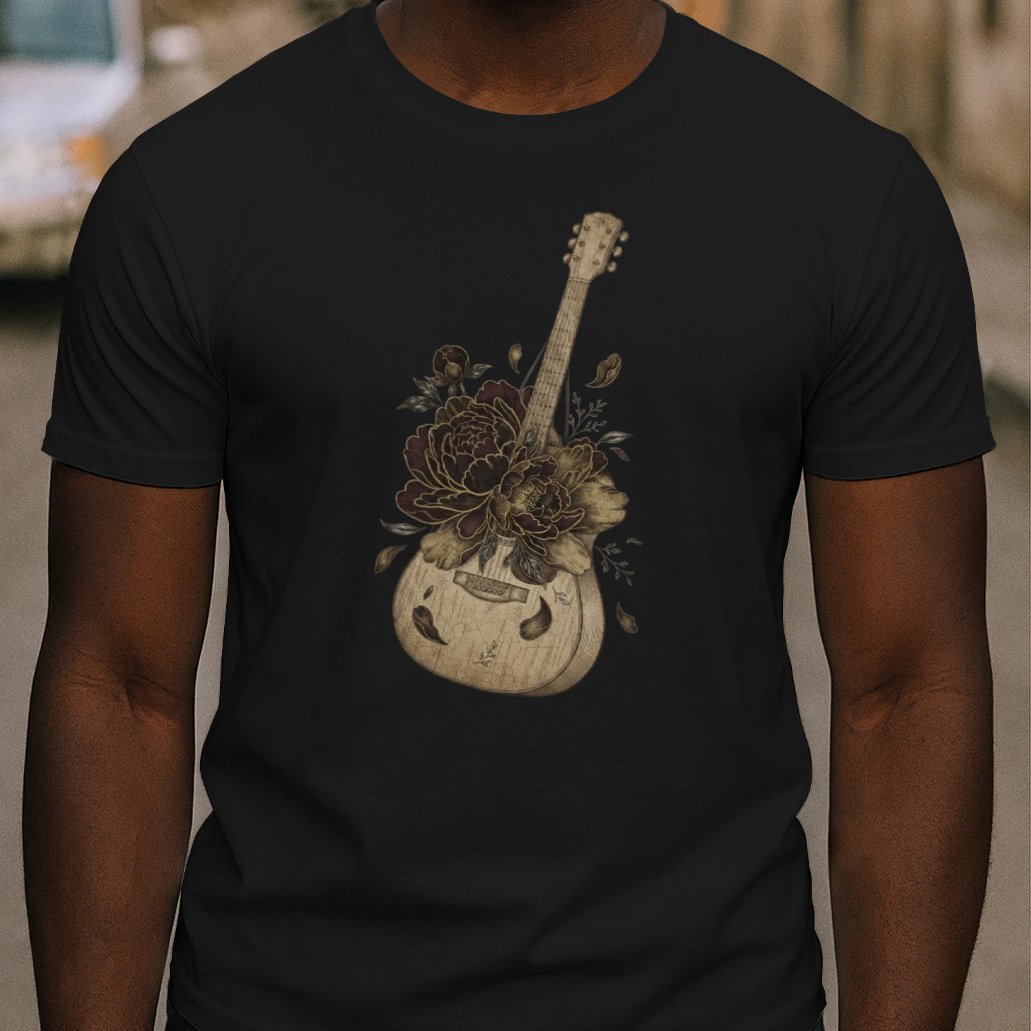 Dark Floral Guitar Melody Design