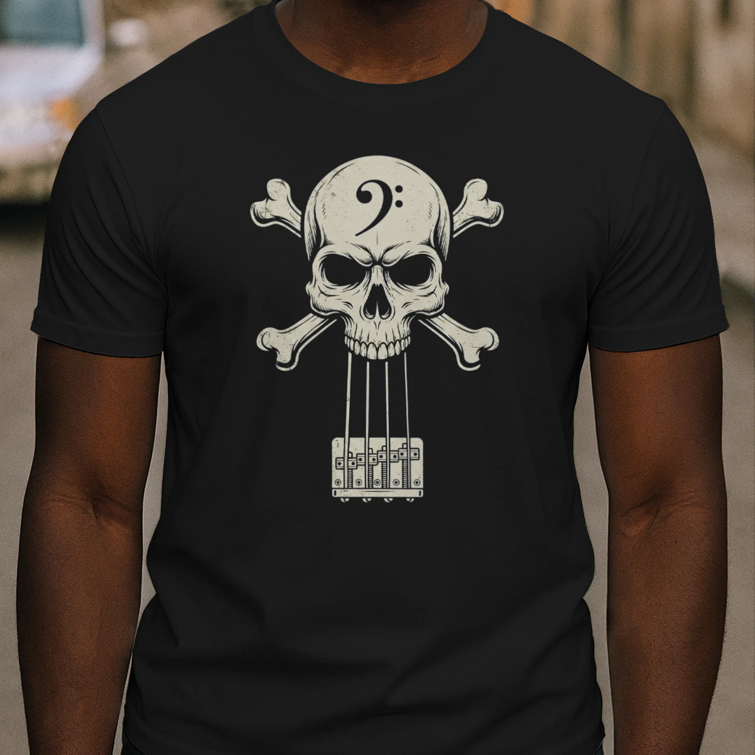 Skull Bass Clef Graphic Tee