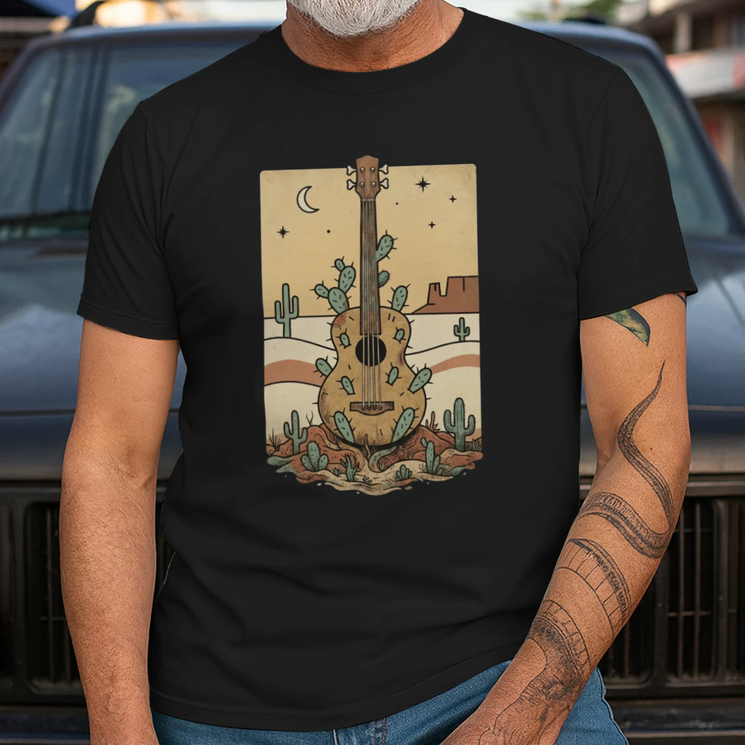 Retro Desert Acoustic Bass Tee