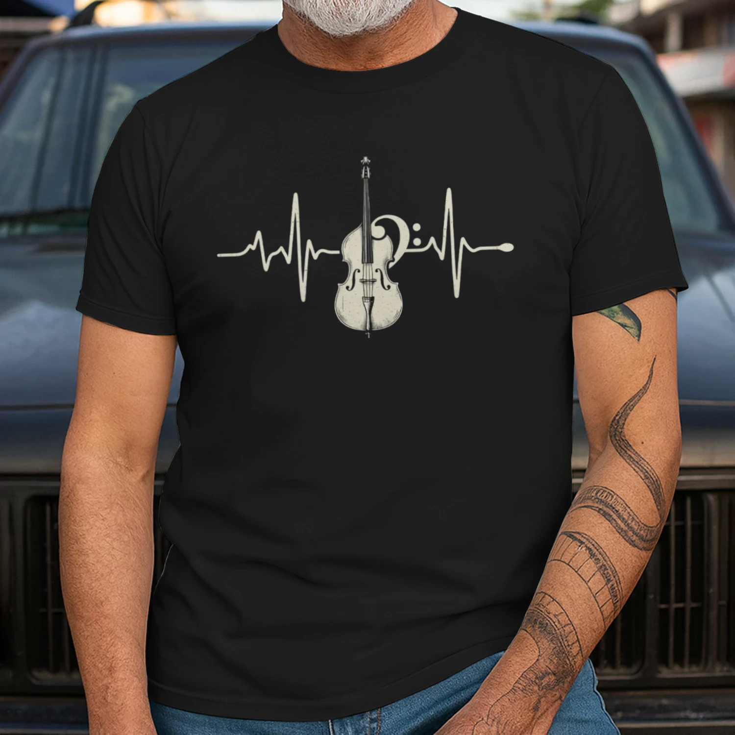 Double Bass Heartbeat Graphic Tee
