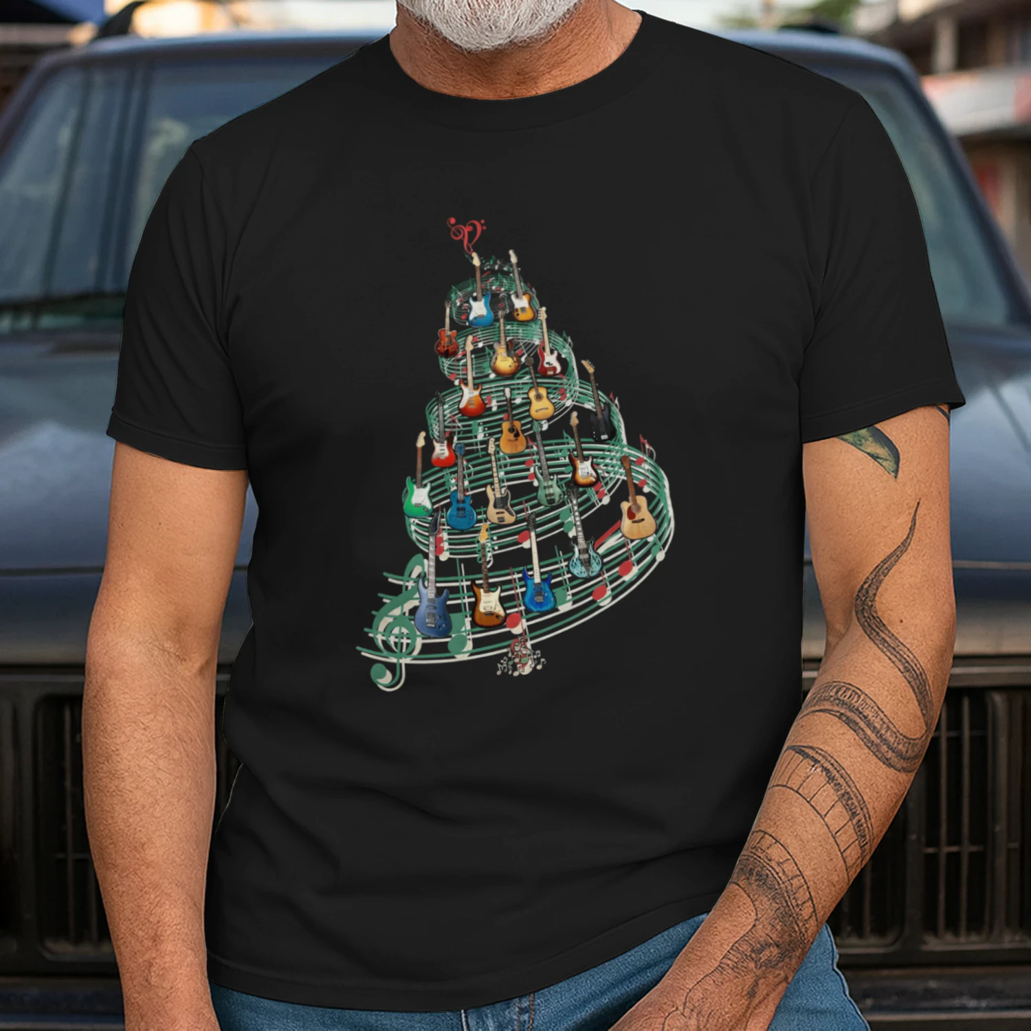 Christmas Guitar Notes Tree