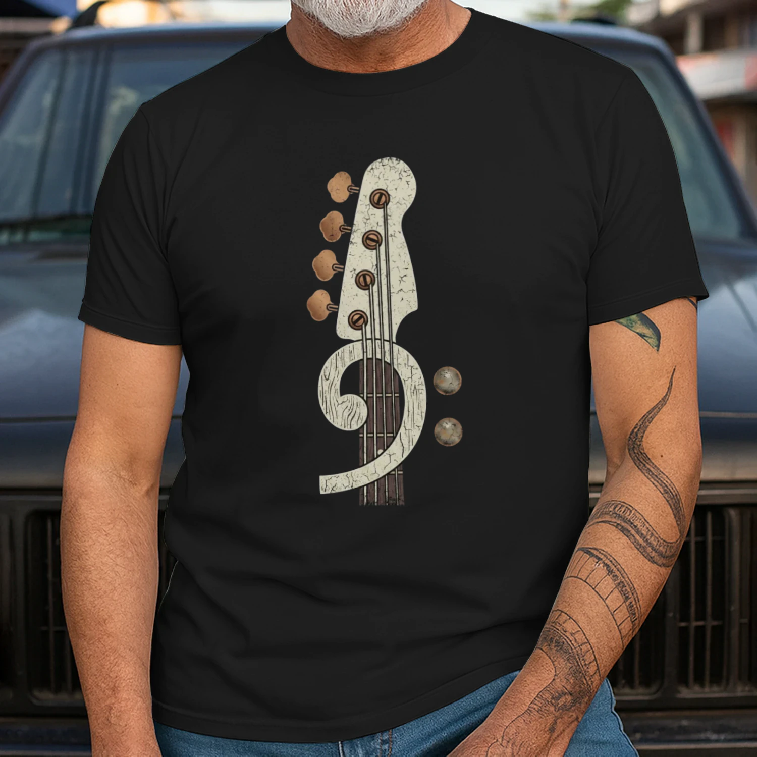 Bass Headstock Clef Graphic Tee