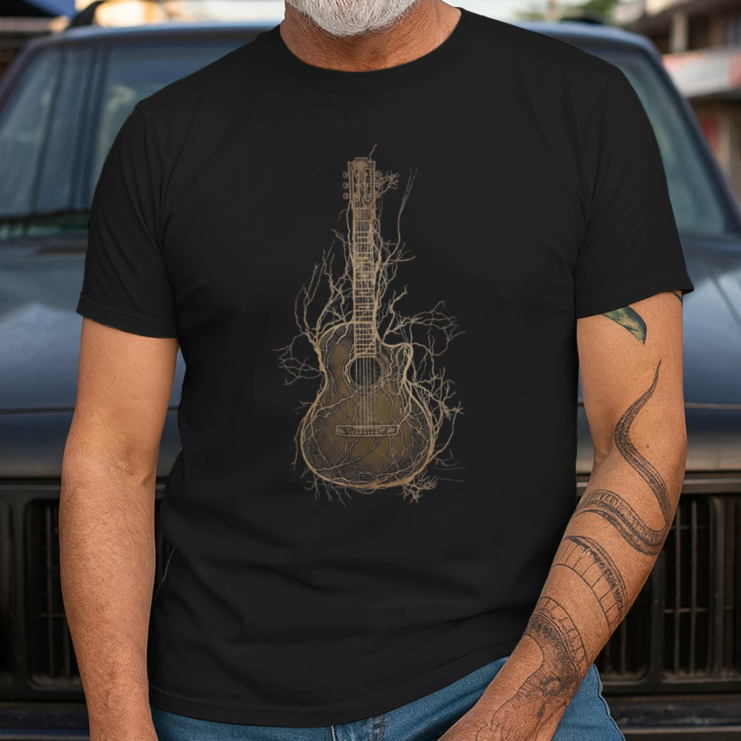 Rooted Acoustic Guitar Nature