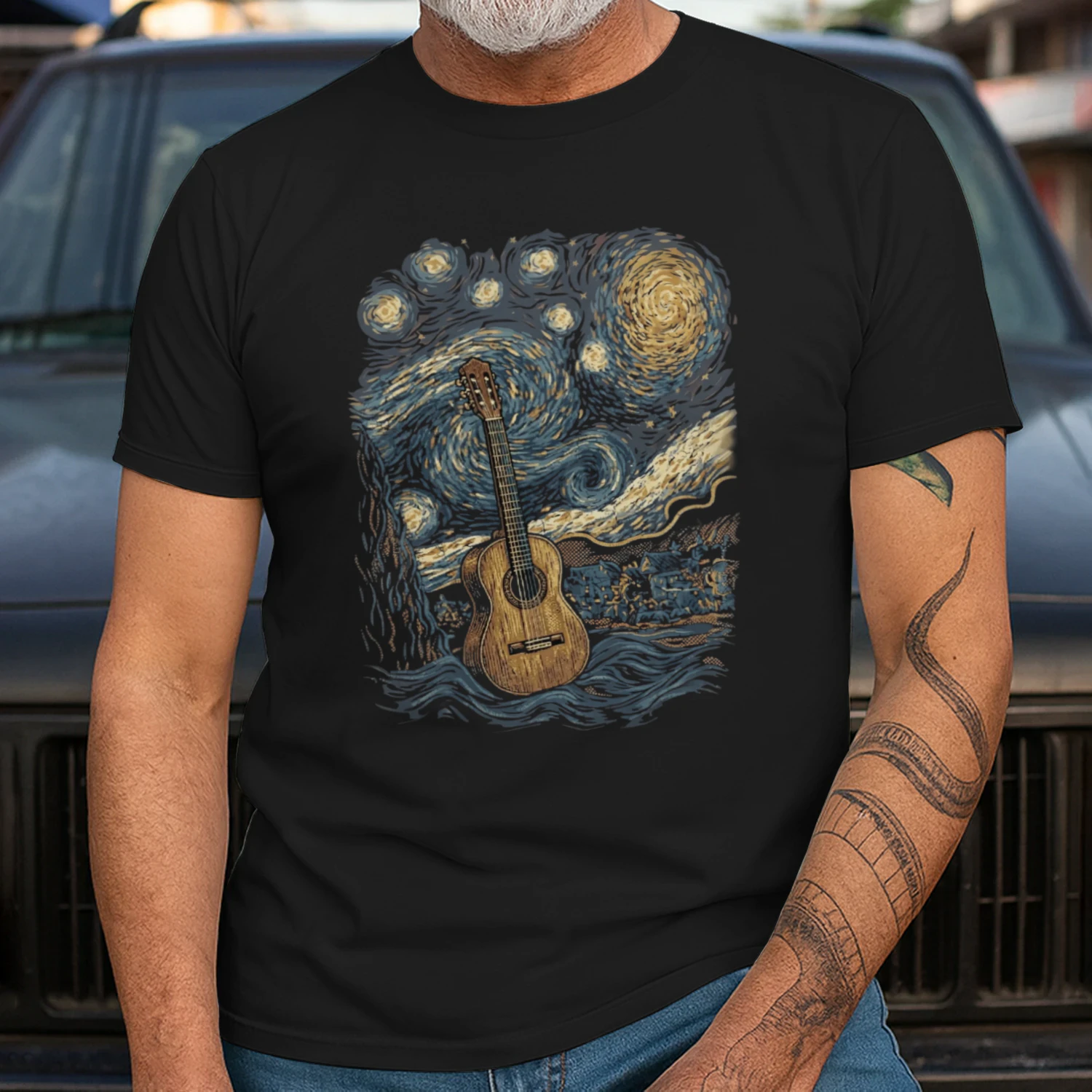 Acoustic Guitar Starry Night Van Gogh