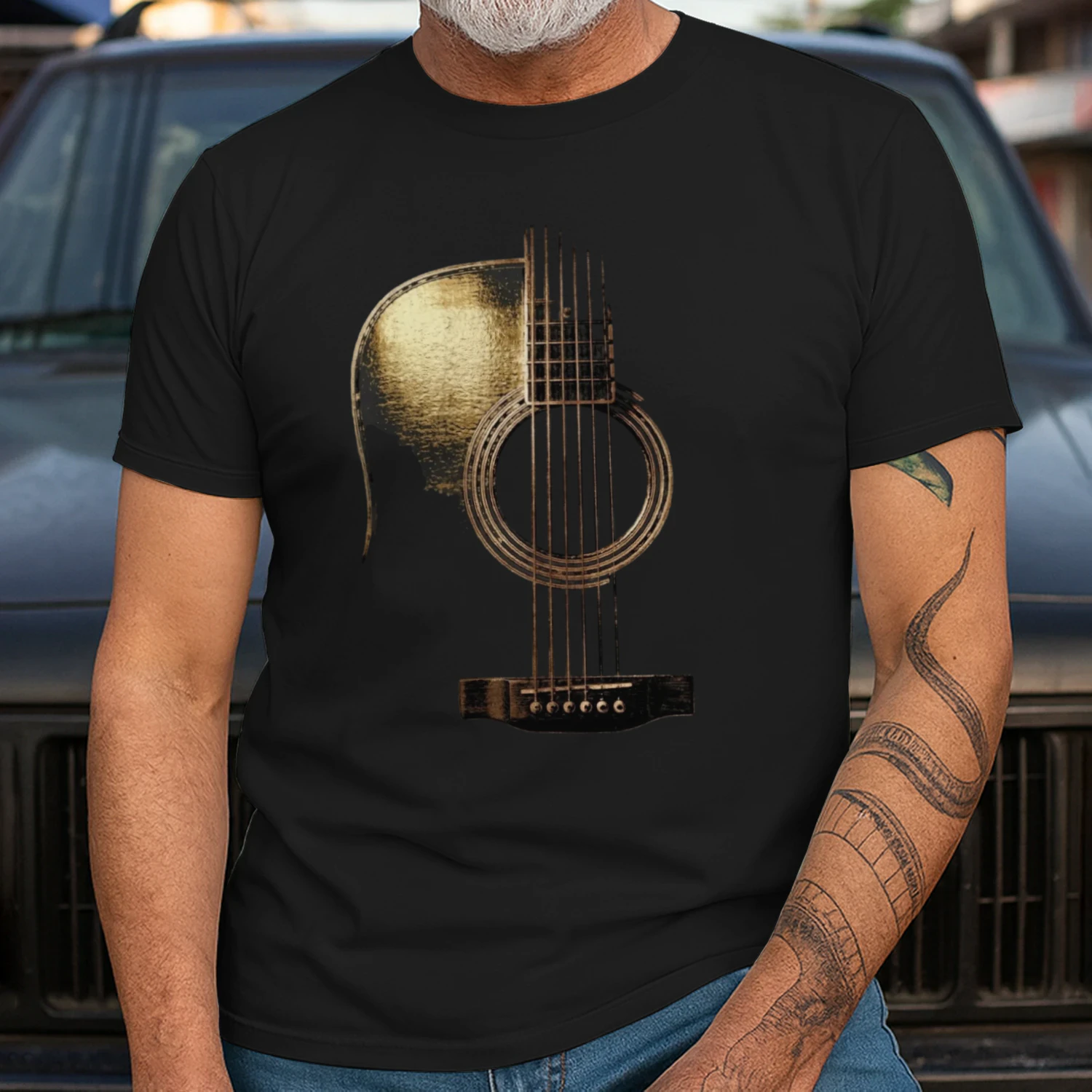 Guitar Abstract Acoustic Guitar Tee