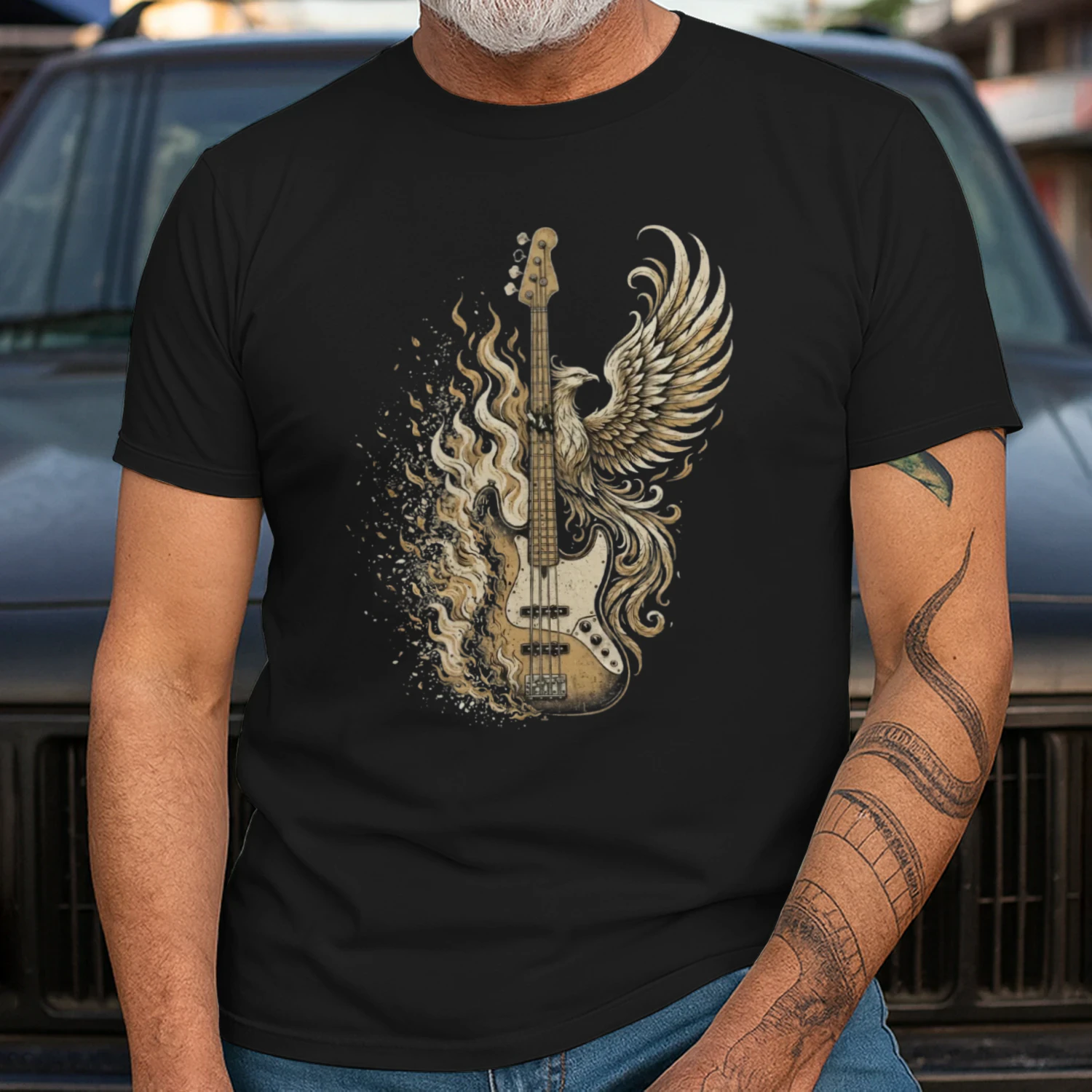 Phoenix Fire Bass Guitar Tee