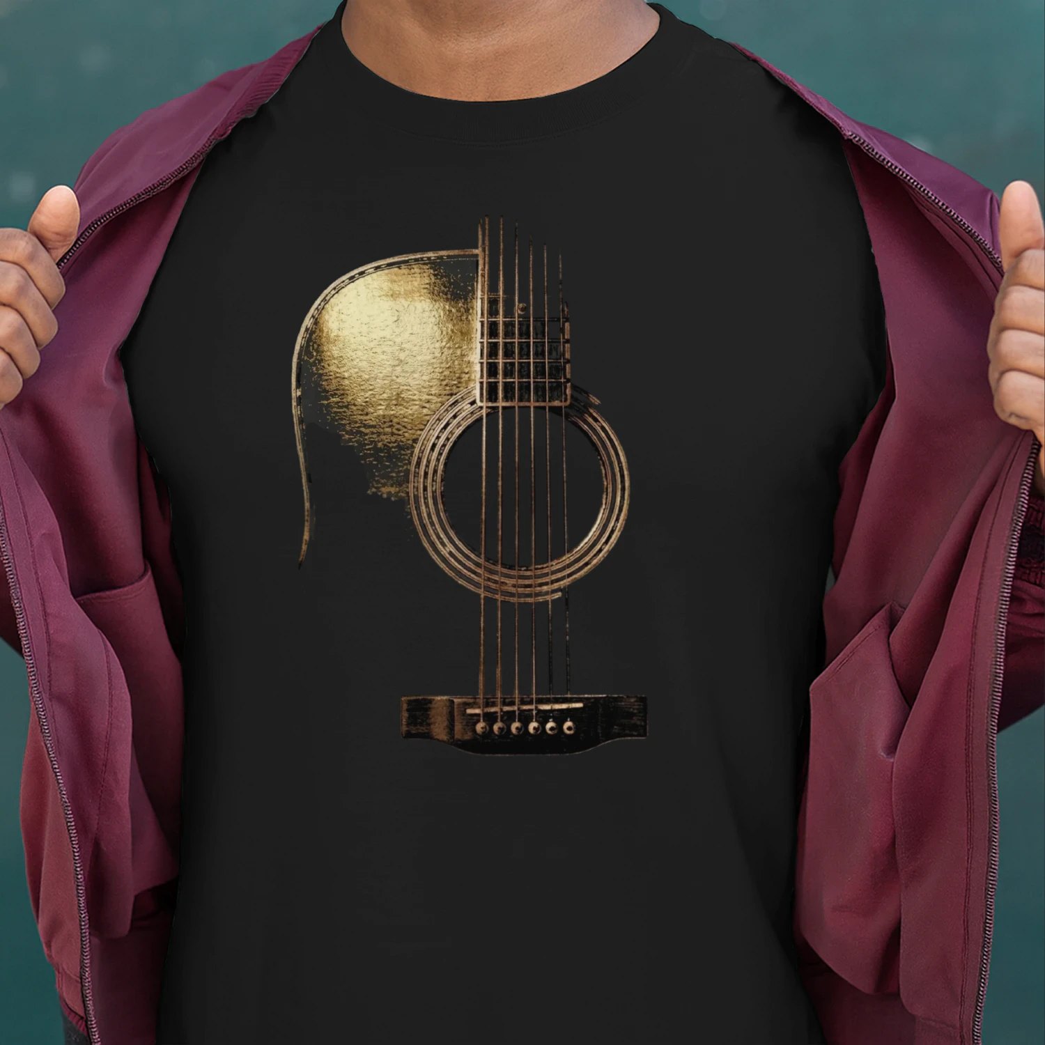 Guitar Abstract Acoustic Guitar Tee