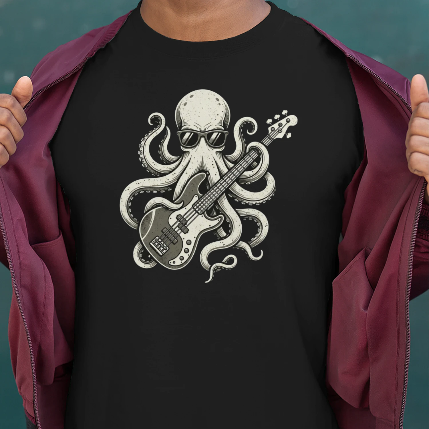 Cool Octopus Musician Art Tee