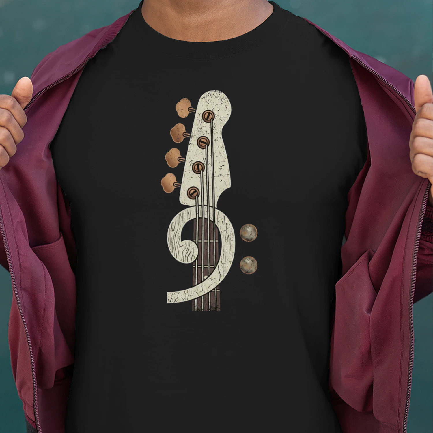 Bass Headstock Clef Graphic Tee
