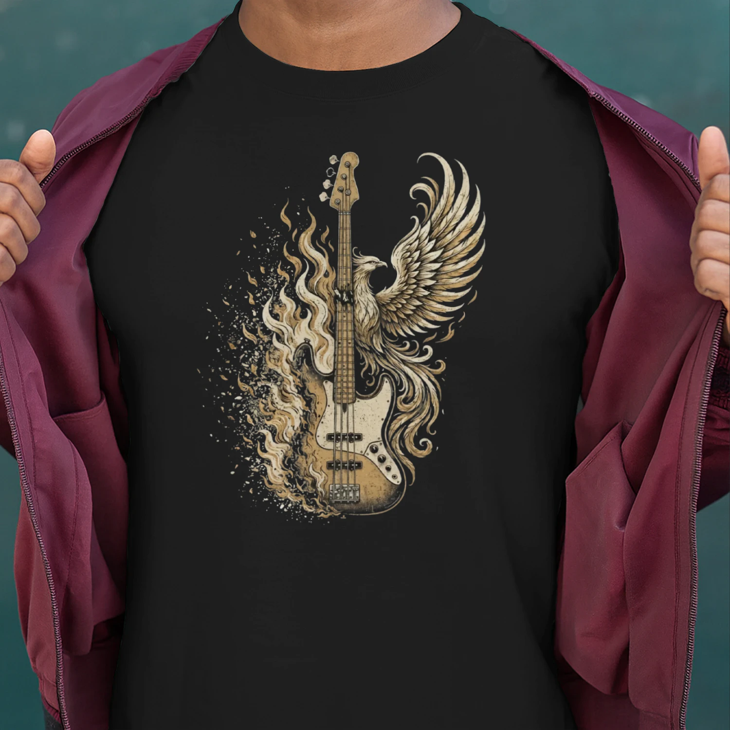 Phoenix Fire Bass Guitar Tee