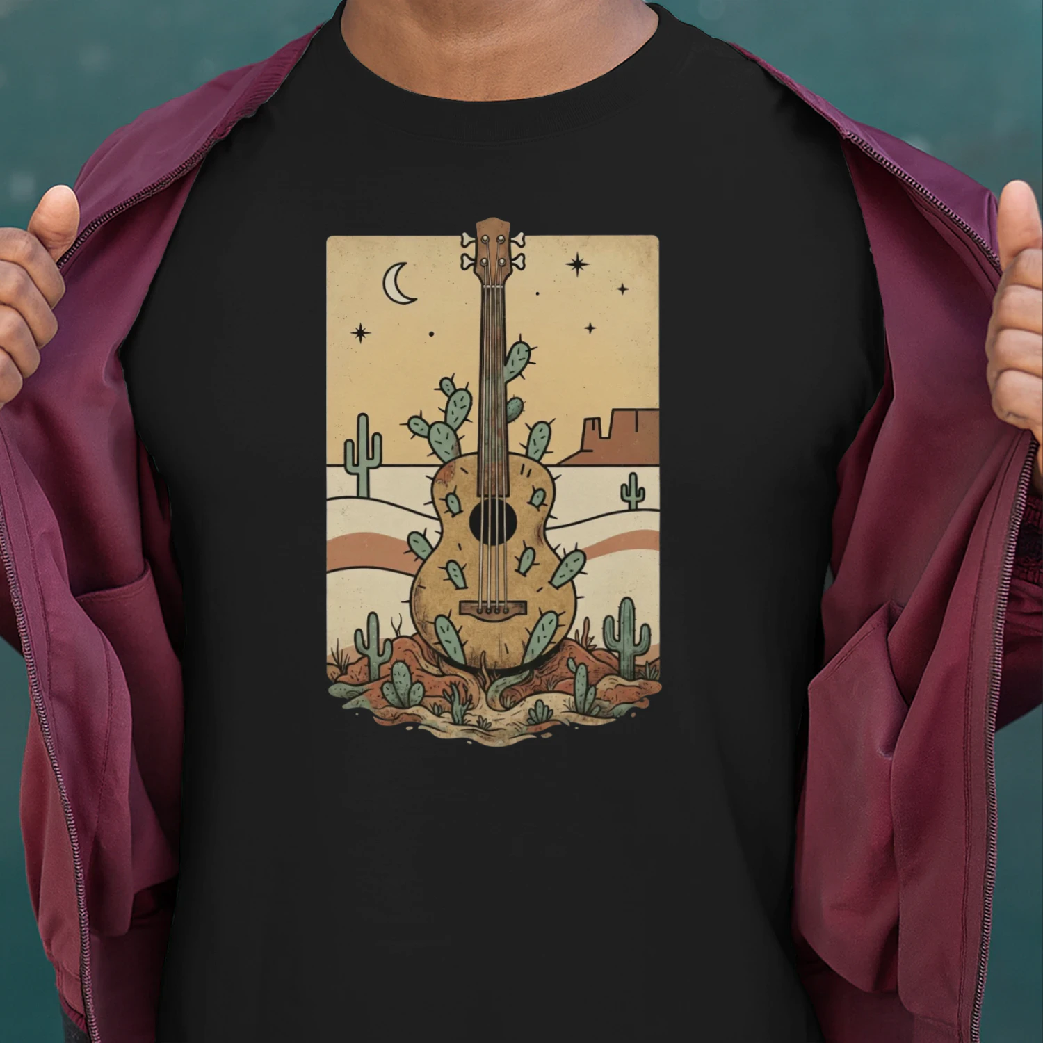 Retro Desert Acoustic Bass Tee