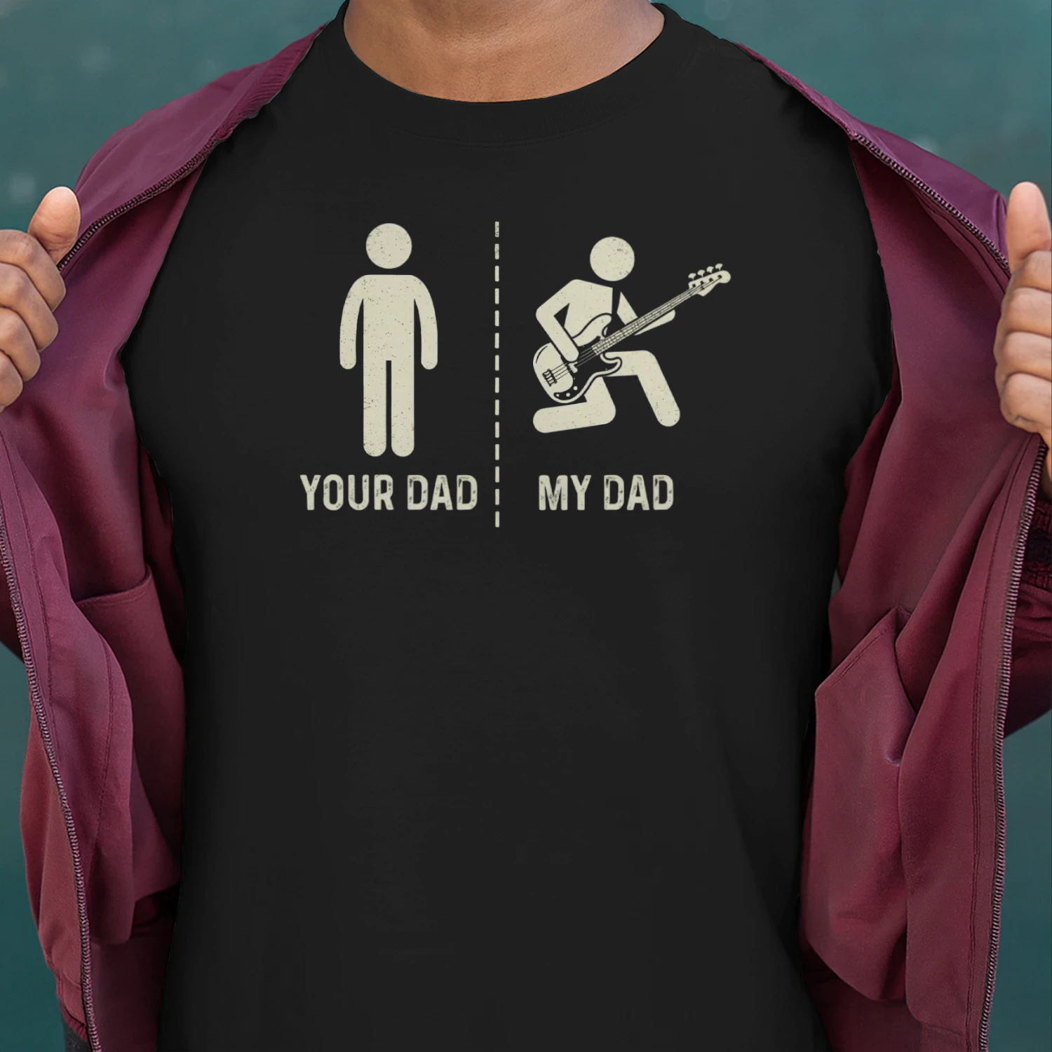 Funny Bass Player Father Graphic T-Shirt