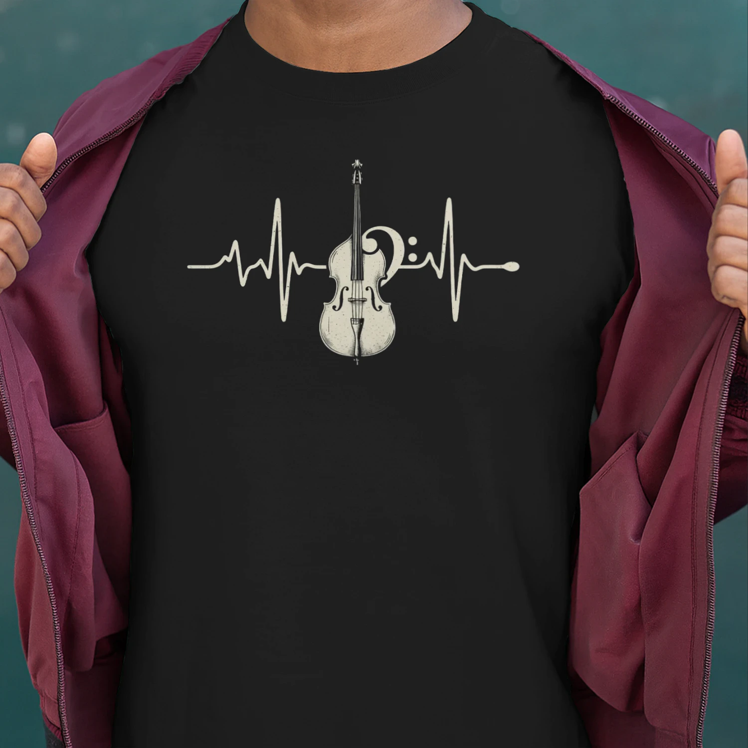 Double Bass Heartbeat Graphic Tee