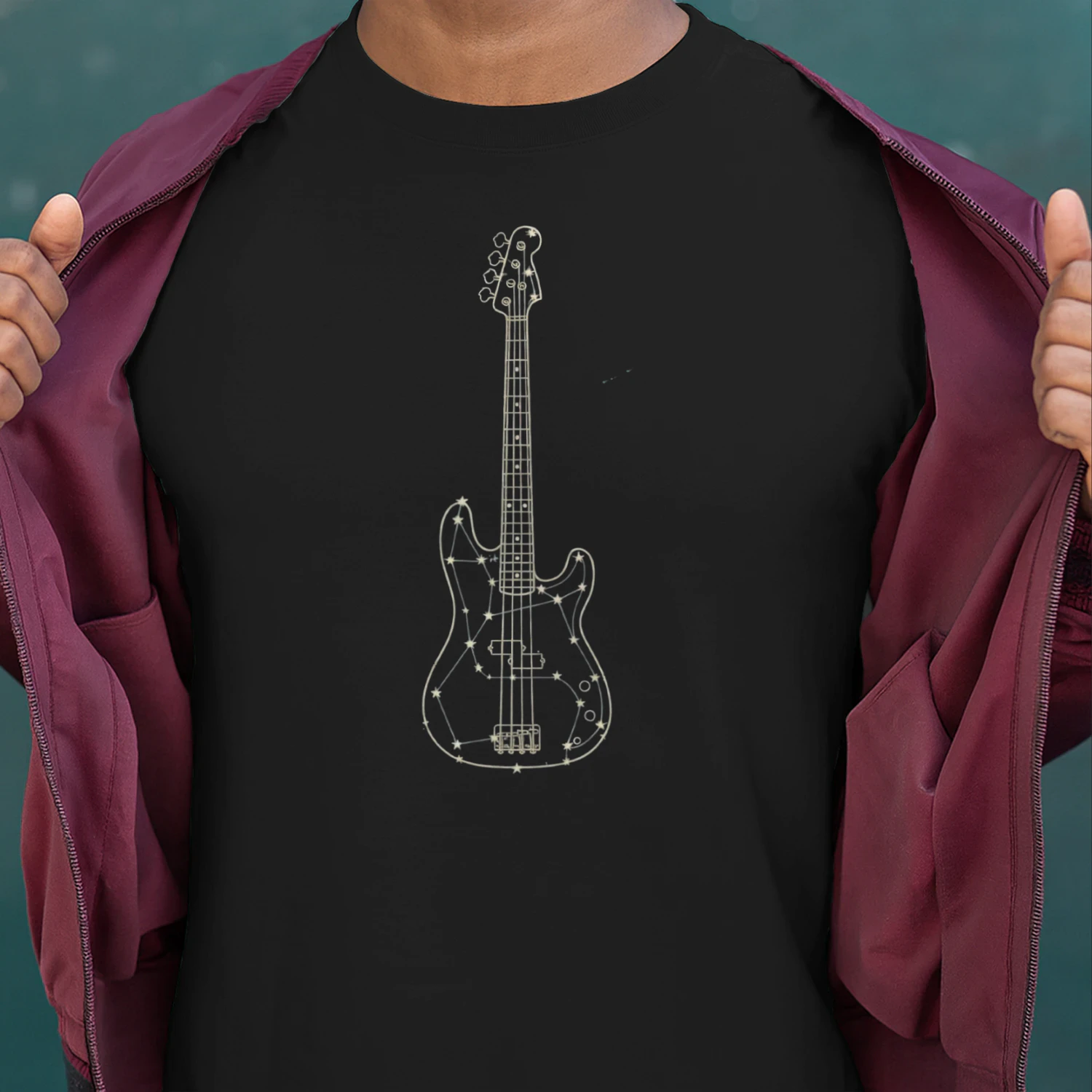 Celestial Constellation Bass Guitar Tee