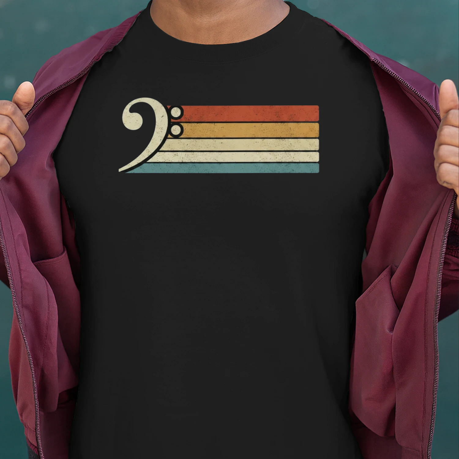 Classic Bass Guitar Player Stripe T-Shirt