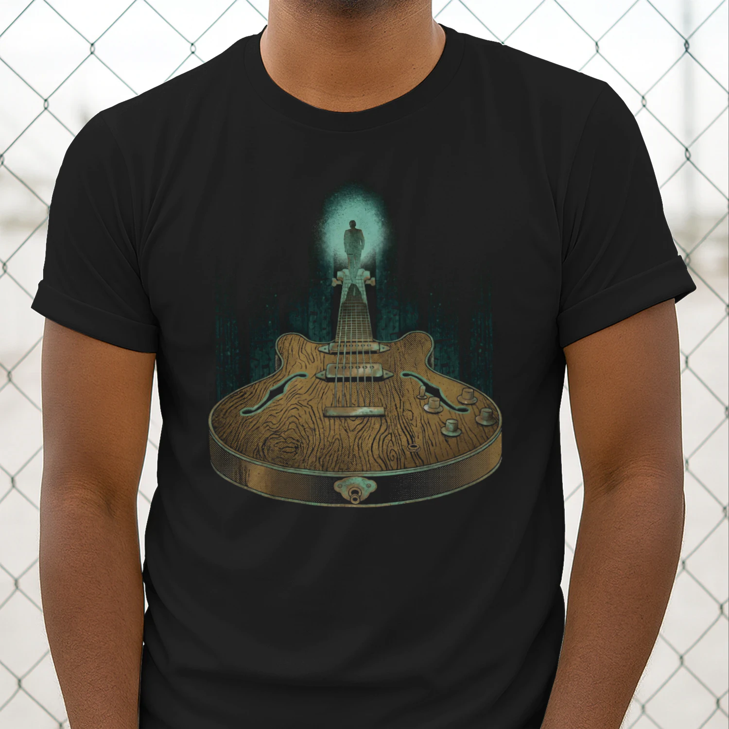 Guitar Vintage Surreal Guitar Graphic Tee - Retro Music Lover T-Shirt