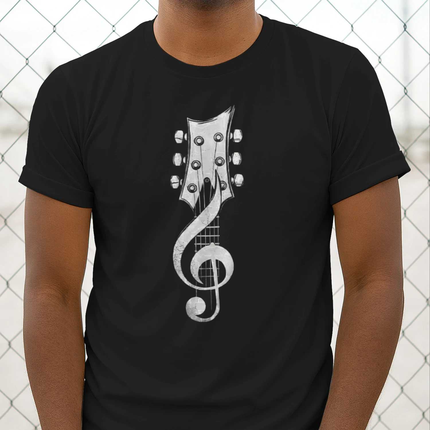 Guitar Guitar Headstock Treble Clef T-Shirt
