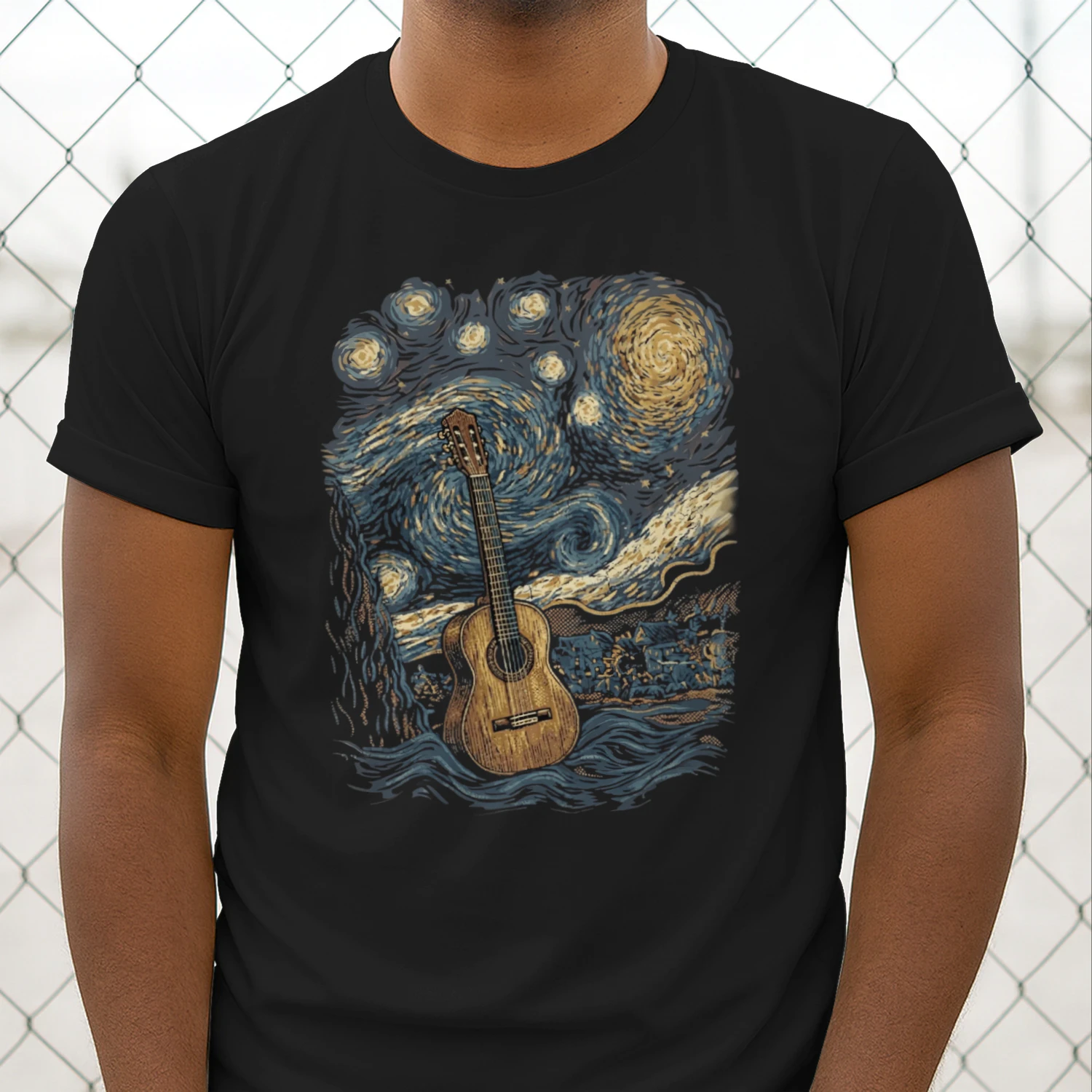 Acoustic Guitar Starry Night Van Gogh