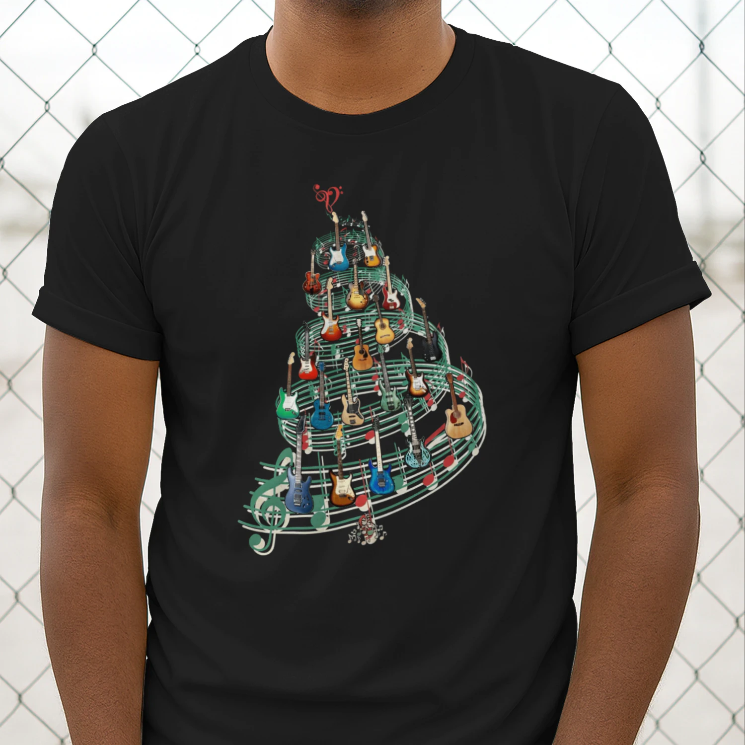 Christmas Guitar Notes Tree