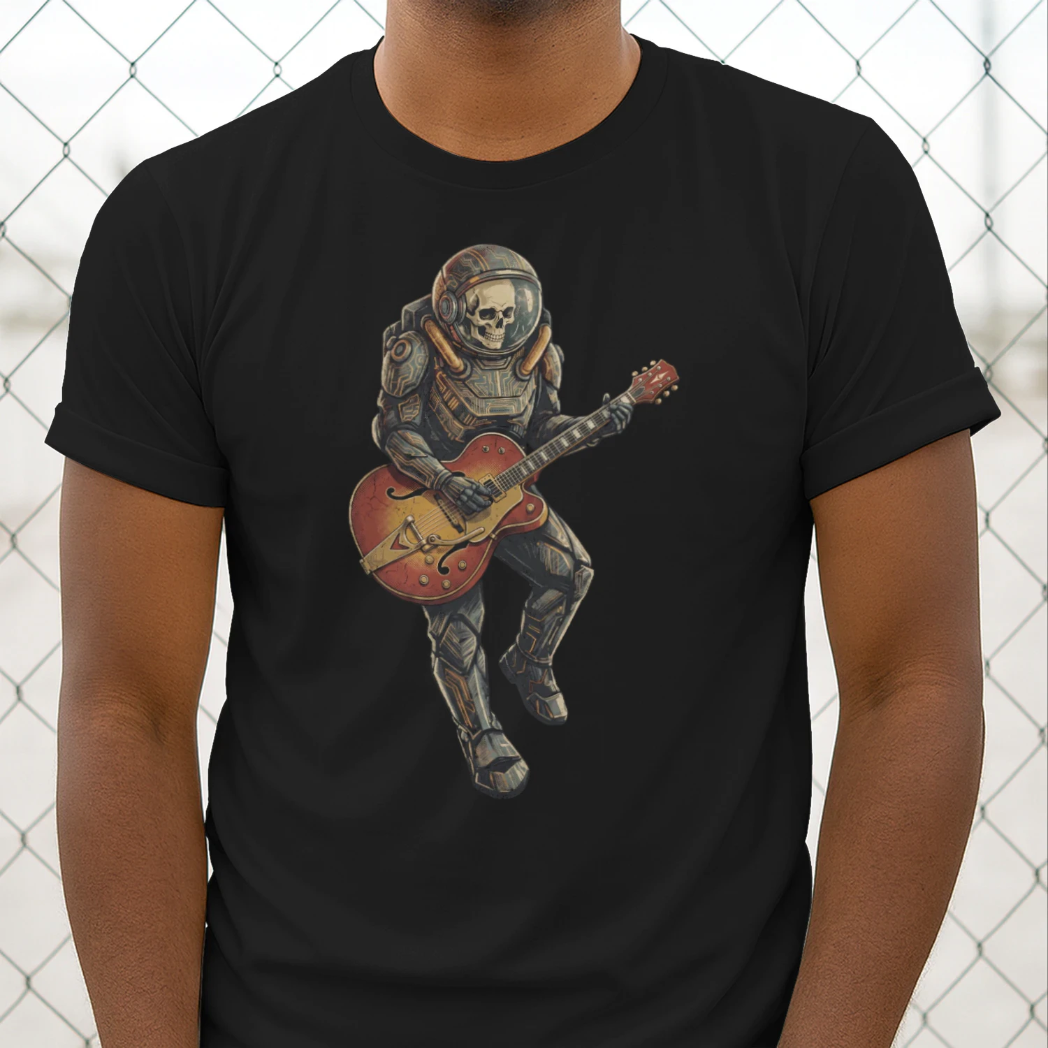 Astronaut Skull Hollowbody Guitar Art