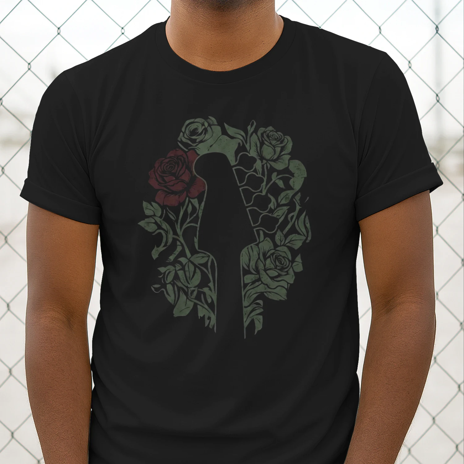 Rose Bass Player Art T-Shirt