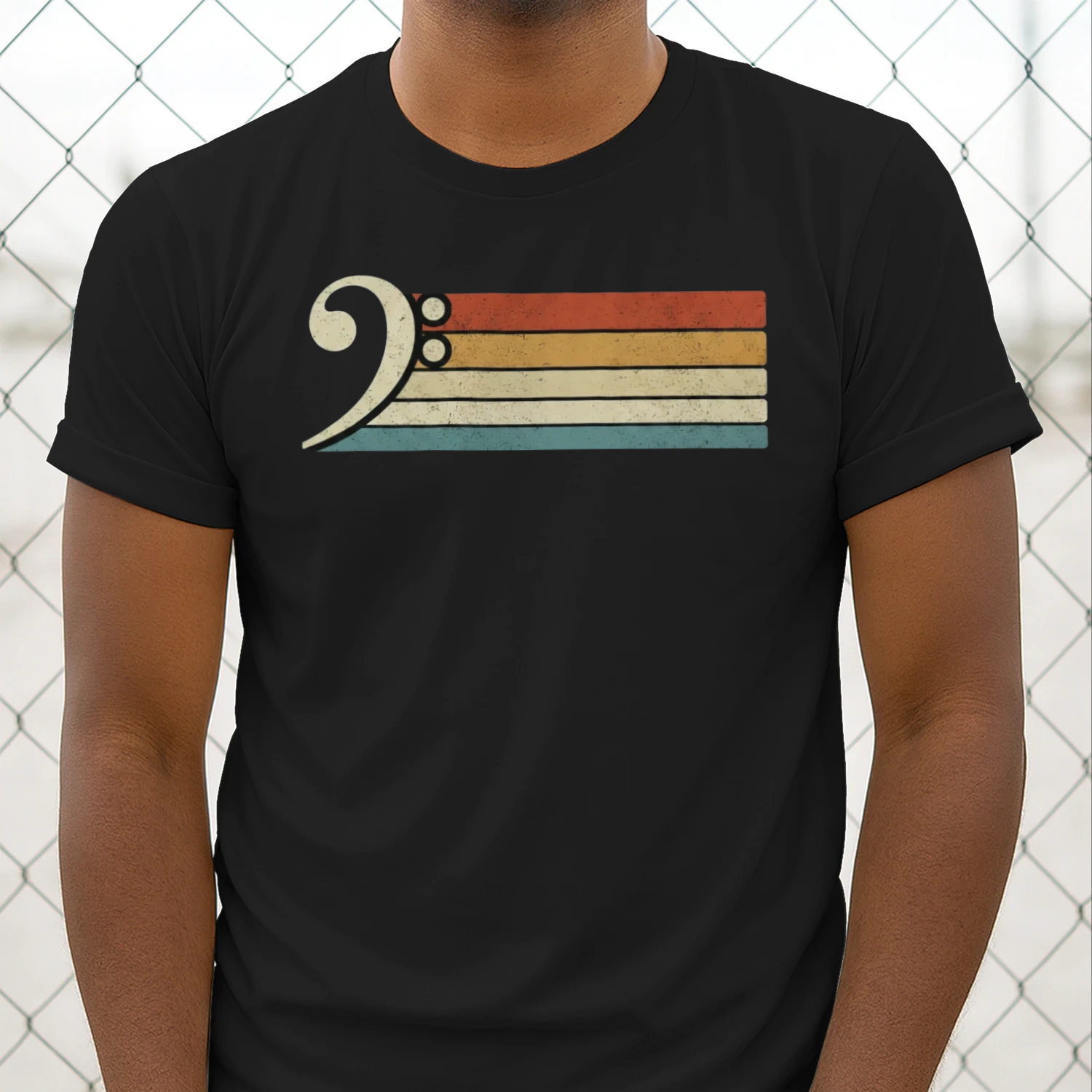 Classic Bass Guitar Player Stripe T-Shirt