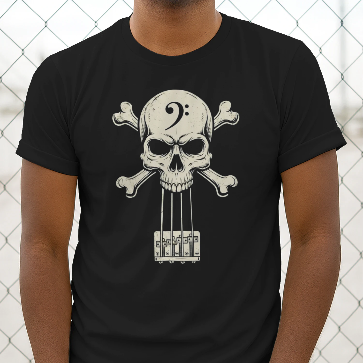 Skull Bass Clef Graphic Tee
