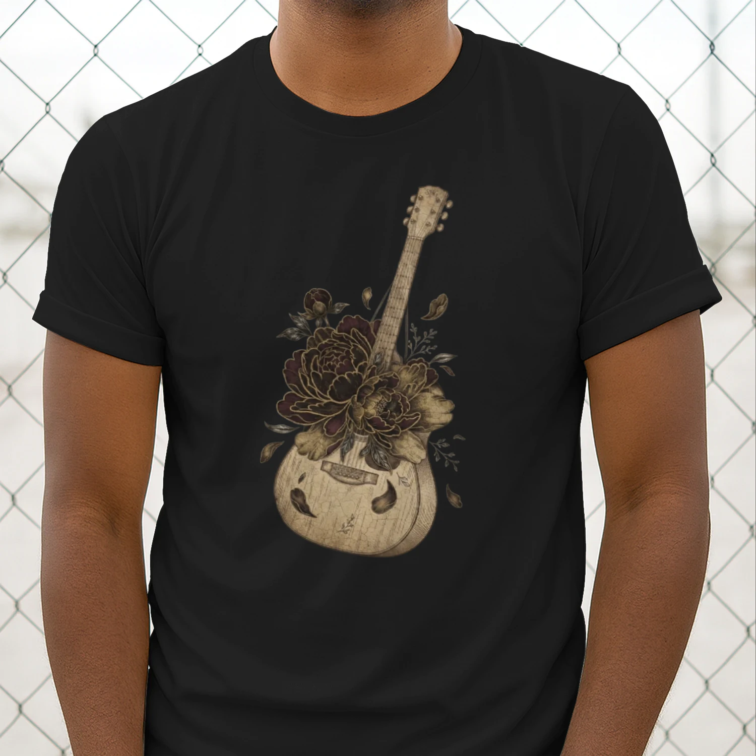 Dark Floral Guitar Melody Design