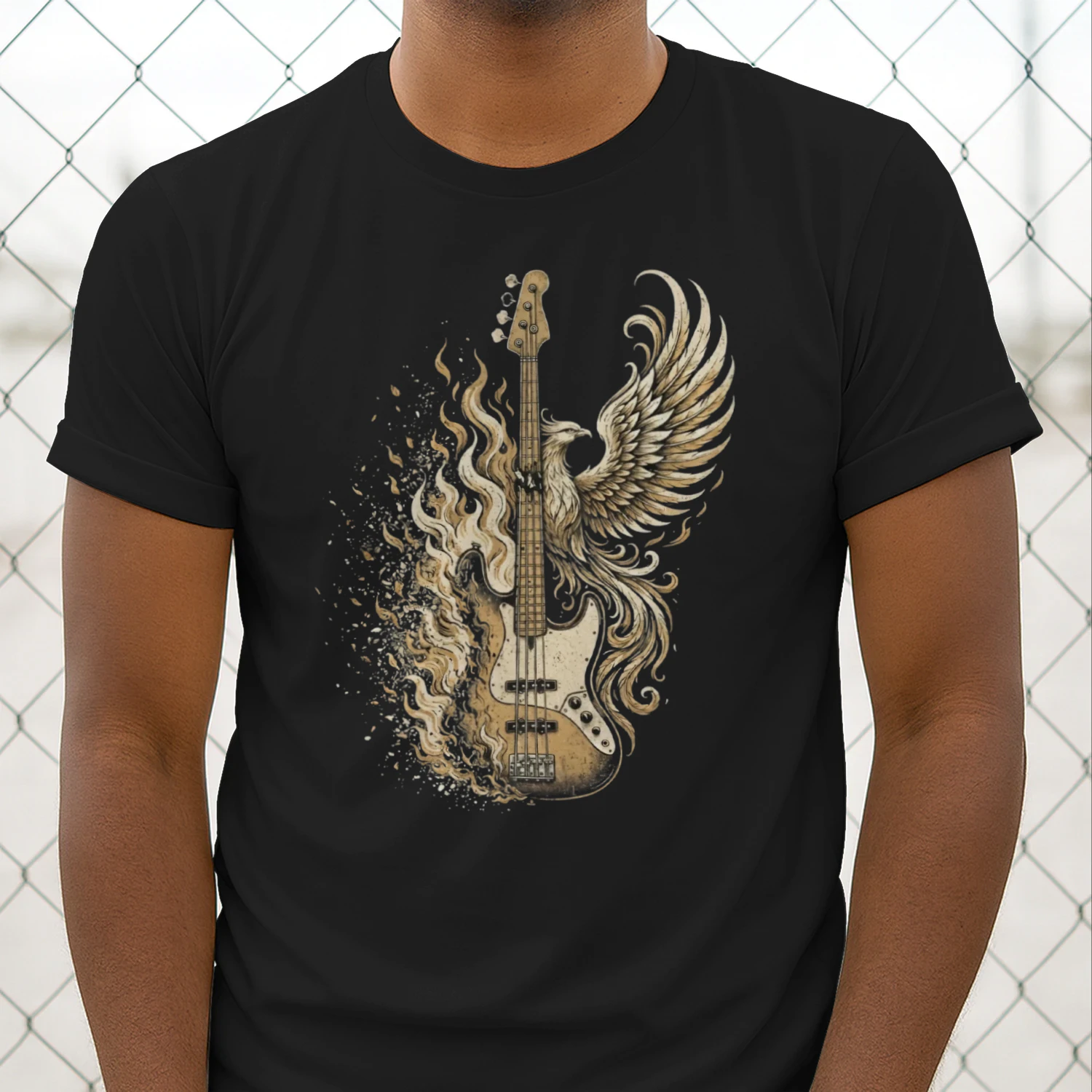 Phoenix Fire Bass Guitar Tee