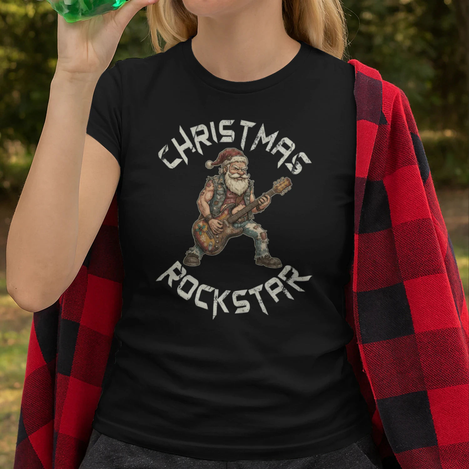 Christmas Guitar Rockstar Santa