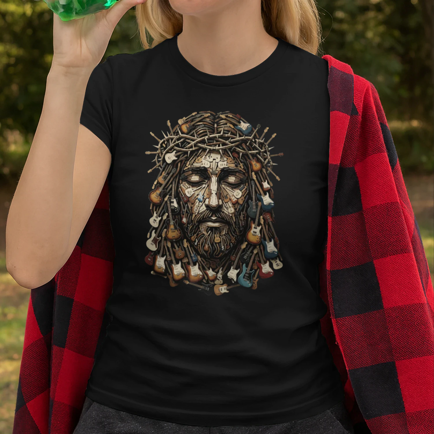 Religious Guitar Art Graphic T-Shirt